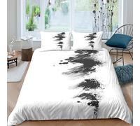 Abstract brush strokecopripiumino ultra microfibra 3 pezzi motivo 3D con cerniera Modern ink art Set Di Copripiumino incluso federe per cuscini aiosa morbido e comodo for adulti Double（200x200cm）