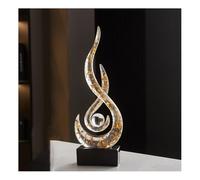 Abstract Deco Sculpture, Ocean Waves Craft Decoration Living Room Statues, for Bedroom Table Decoration Office Flat Sculptures Deco, Resin,G Yellow