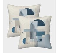 Abstract Design-Minimalist Blue Art Federe Cuscini Per Divano Decorativa Art Fodere Cuscino Set 2 Pezzi Poliestere Per Soggiorno Camera Sofà 50x50cm