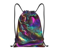 Abstract Digital Art with Vibrant Colors Borsa Palestra Sacca con Cordoncino Pieghevole Regolabile Borsa Sportiva per Uomo Vacanze Shopping 36X42Cm