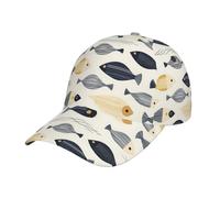 Abstract DOT Fish Print Berretto da Baseball Traspirante Tesa Curva Cappello da Baseball Regolabile Cappello Trucker per Caccia Tennis Estivo