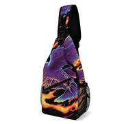 Abstract Fire Flame Owl Art Unisex Borsa A Tracolla Piccolo Crossbody Bag Antifurto Zaino Monospalla Per Ciclismo Viaggio Treeking