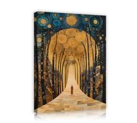 Abstract Forest Pathway Canvas Wall Art Colorato Swirl Tree Immagini Stampe di opere d'arte per la casa Soggiorno Ufficio Decor Murale 35x45cm Innerframe