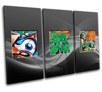 Abstract Funky Graffiti TREBLE TELA parete arte foto stampa