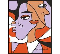 Abstract Geometric Face Notebook: Cubist Portrait Journal Purple Orange Peach | 7.5x9.25in 100 College Ruled Pages