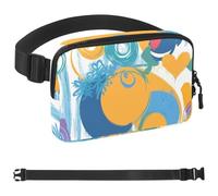 Abstract Graffiti-1 - Marsupio a tracolla per uomini e donne, borsa da cintura per viaggi, casual, passeggiate, corsa, escursionismo, ciclismo, multicolore, 4 x 23 x 15 cm, Multicolore,