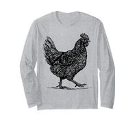 Abstract Hen Illustration Farmhouse Country Graphic Maglia a Manica