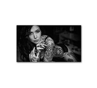 Abstract Ink Tattoo Girls Portrait Poster e Stampe Wall Art for Living Room Decor Stampa su Tela 60x90cm Senza Cornice
