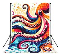 Abstract-Inkfish - Sfondo fotografico con tasca per asta, pieghevole, ideale per compleanni, matrimoni, feste, 1,5 x 2,1 m