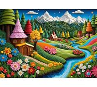Abstract Landscape 150 Piece Jigsaw Puzzles for Adults, Colourful, Challenging & Brainteasing Adult puzzles 150 Pieces Trees, Fun jigsaws for The Whole Family 14x10 inch