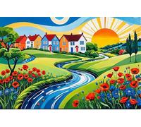Abstract Landscapes 70 Piece Jigsaw Puzzles for Adults, Colourful, Challenging & Brainteasing Adult puzzles 70 Pieces Flowers, Fun jigsaws for The Whole Family 14x10 inch