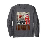 Abstract London England Skyline Illustration Graphic Design Maglia a Manica