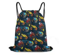 Abstract Mon-Ster Truck Sacca Regolabile Sacca con Cordoncino Pieghevole Zaino Sportivo per Uomo Shopping Yoga 36X42Cm
