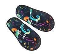 Abstract Music Note Piano Keyboard Pantofole Pelose Pantofole Da Casa Morbide Ciabatte Per Uomo Feste Esterno L
