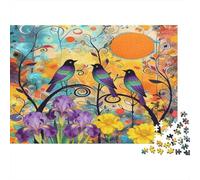 Abstract of Flowers And Birds Puzzle Giochi 1000 Pezzi Per Gioco Familiare Arte Interesting Puzzle Adulti Idea Regalo Per 38x26cm/1000pcs