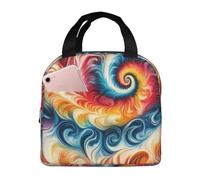 Abstract-Painting-Tie-Dye Borsa Per Il Pranzo Impermeabile Borsa Frigo Riutilizzabile Borse Termiche Per All'Aperto Donna Picnic 22X20X13Cm
