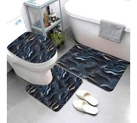 Abstract Silver Texture Print Set Di Tappeti Da Bagno 3 Pezzi Lavabile Tappetino Contorno Wc Morbida Tappeto Con Profilo A U Per Doccia Toeletta La Casa