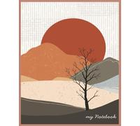 Abstract Terracotta Sun Mountain Notebook: Minimalist Boho Landscape College Journal | 100 Smooth Ruled Pages
