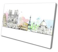 Abstract Travel World Landmarks City SINGLE TELA parete arte foto stampa