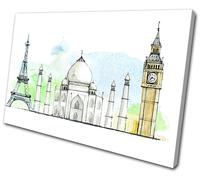 Abstract Travel World Landmarks City SINGLE TELA parete arte foto stampa