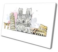 Abstract Travel World Landmarks City SINGLE TELA parete arte foto stampa