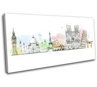 Abstract Travel World Landmarks City SINGLE TELA parete arte foto stampa