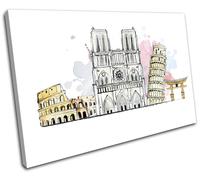 Abstract Travel World Landmarks City SINGLE TELA parete arte foto stampa