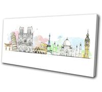 Abstract Travel World Landmarks City SINGLE TELA parete arte foto stampa