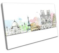 Abstract Travel World Landmarks City SINGLE TELA parete arte foto stampa