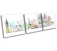 Abstract Travel World Landmarks City TREBLE TELA parete arte foto stampa