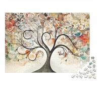 Abstract Tree Art 1000 Pezzi Albero della Vita Cartone Riciclato Eco Puzzle Adulti Antistress Decorazione Murale Regalo Inaugurazione Casa 52x38cm