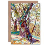 ABSTRACT TREE FOREST IMPRESSIONIST BLANK GREETINGS BIRTHDAY CARD ART