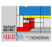 Abstract Variations inspired by Mondrian (Wandkalender 2026 DIN A3 quer), CALVENDO Monatskalender: Abstrakte Arbeiten im Stil von Mondrians BeBops und Boogie Woogies in eigener Software erzeugt.