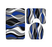 Abstract Wavy Stripes Modern Minimalist Geometric Boho Aesthetic Set Di Tappeti Da Bagno 3 Pezzi Morbida Tappetino Da Bagno Lavabile Zerbino Per La Casa Toeletta Doccia