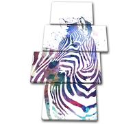 Abstract Wild Zebra Paint Animals MULTI TELA parete arte foto stampa