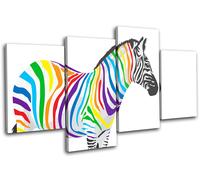 Abstract Zebra Animals MULTI TELA parete arte foto stampa
