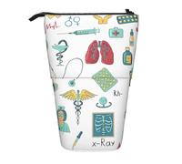 abstraction biology chemistry4 - Astuccio telescopico con stampa in piedi, in poliestere, portapenne, organizer per ufficio, colore nero, taglia unica, Art Deco, Nero , Taglia unica, Art Deco