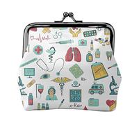 Abstraction Biology Chemistry4 Portamonete piccolo con stampa Kiss-Lock Custodia in pelle con cambio portafoglio Regali per uomo Donna