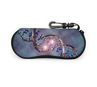 Abstraction Pattern 3dStructure Molecule Arte genetica Astuccio per occhiali Astuccio per occhiali da donna Leggero portatile in neoprene Cerniera Custodia morbida Astuccio per occhiali con cerniera