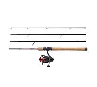 Abu Garcia Diplomat V2 - Combo da viaggio con canna e mulinello, ideale per viaggi, spinning, pesca con esca, fornita con custodia rigida da viaggio, varie lunghezze e pesi disponibili, nero/rosso
