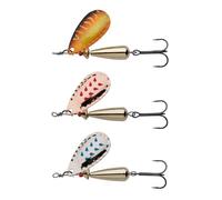 Abu Garcia Droppen Spinner - 3er Pack - vibrierende Weitwurf-Spinnerblatt Angelköder - Barsch, Döbel, Hecht, Forelle, Lachs, Meerforelle