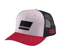 Abu Garcia Cappellino da Pesca Trucker | con Bandiera sul Davanti e Ricamo con Marchio Laterale | Grigio/Rosso/Nero
