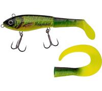 Abu Garcia Svartzonker McHybrid - Esca da pesca al luccio ibrida rigida e morbida, con coda a pagaia e coda arricciata