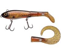 Abu Garcia Svartzonker McHybrid - Esca da pesca al luccio ibrida rigida e morbida, con coda a pagaia e coda arricciata