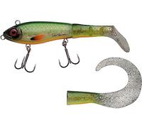 Abu Garcia Svartzonker McHybrid - Esca da pesca al luccio ibrida rigida e morbida, con coda a pagaia e coda arricciata