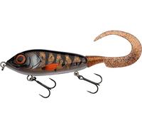 Abu Garcia Svartzonker McMy Tail Jerkbait - ABS trasparente ad alto impatto, pesata ecologica, effetto 3D realistico, pesca d'acqua dolce e salata, bottatrice Motoroil 17 cm
