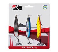 Abu Garcia Toby Spoon, esche da pesca, confezione da 3 pezzi, esche classiche lampeggianti per salmone, trota di mare, trota, pesce, salmone, sgombro