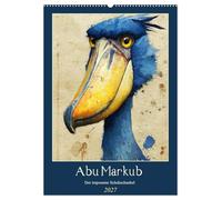 Abu Markub. Der imposante Schuhschnabel (Wandkalender 2027 DIN A2 hoch), CALVENDO Monatskalender: Ein außergewöhnlicher Vogel in kunstvollen Illustrationen
