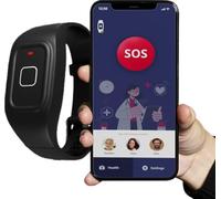 ABUBU Maxcom FW735 - Braccialetto Bluetooth SOS, per anziani, pulsante di emergenza, chiamate e messaggi con posizione, informazioni sulla salute, impermeabile, batteria a lunga durata, app gratuita