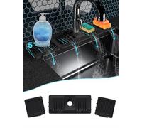 Abulun paraspruzzi lavello cucina-24in nero tappetino rubinetto-tappetino silicone proteggi lavandino cucina-scolapiatti da appoggio per lavello